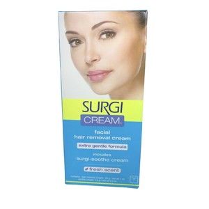 Surgi Cream Facial Hair Removal Cream 1 oz & Soothe Cream 0.5 oz Fresh Scent New